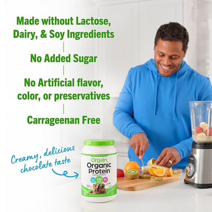 Orgain Organic Vegan Protein Powder Chocolate Peanut Butter (2.03 Pound) and Creamy Chocolate Fudge (2.03 Lb)