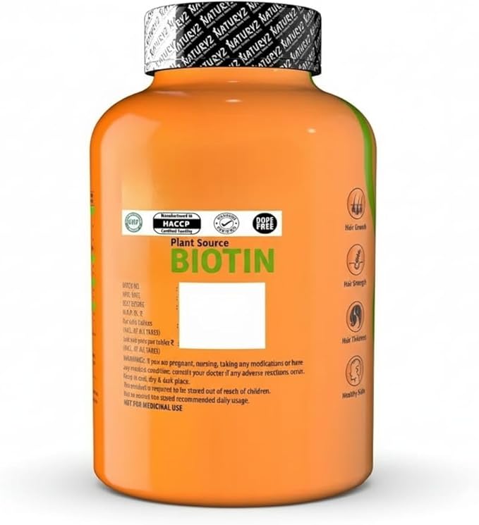 100% Plant Based Biotin Tablets with High Protein Vitamin DHT Omega 3 for Strong Hairs Nails Growth &amp Glowing Skin.