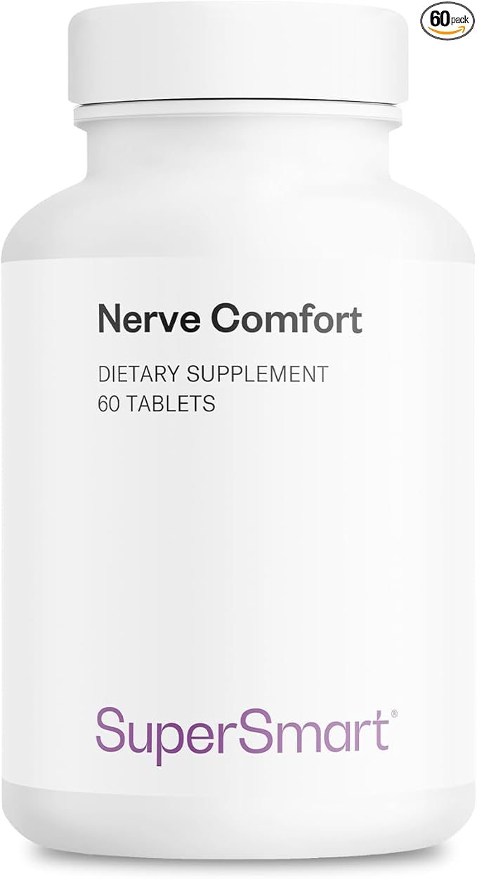 Supersmart - Nerve Comfort (Advanced Formula) - with Alpha Lipoic Acid ALA Acetyl-L-Carnitine Benfotiamine &amp Magnesium Supplement | Non-GMO &amp Gluten Free - 60 Tablets