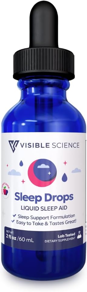 Sleep Drops – Berry Flavor Liquid Sleep Aid with Melatonin L-Theanine &amp Botanicals – Fast-Acting Natural Sleep Support – Alcohol-Free – 2 fl oz (60 mL)