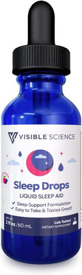 Sleep Drops – Berry Flavor Liquid Sleep Aid with Melatonin L-Theanine &amp Botanicals – Fast-Acting Natural Sleep Support – Alcohol-Free – 2 fl oz (60 mL)
