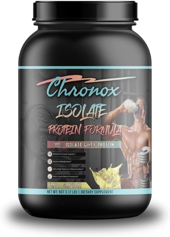 Chronox Isolate Whey Protein Powder - Vanilla Flavor - 2 LB