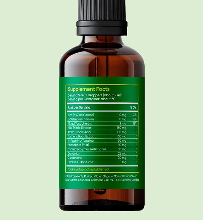 NanoLiverX - Nanoliposomal Silymarin Revitalized Liver Health Liquid Drops - Support Liver Cleanse Detox &amp Repair - Liver Supplement with Milk Thistle Silymarin Extract Artichoke and More