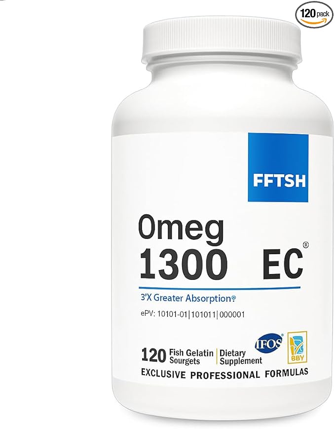 FFTSH Omega 1300EC Dietary Supplement – High Absorption Formula – 120 Softgels