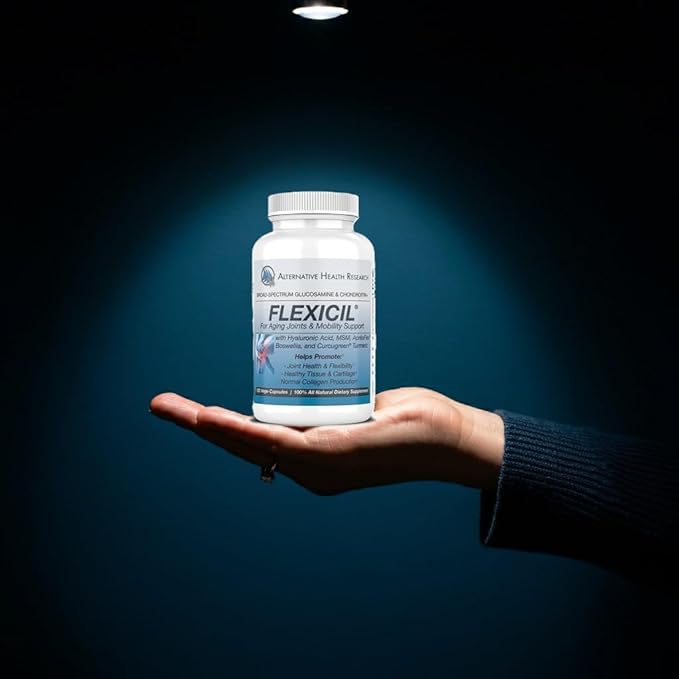 Flexicil Advanced Joint Mobility &amp Support | Glucosamine Chondroitin MSM Hyaluronic Acid Turmeric Boswellia | Broad-Spectrum Bio-Enhanced Ingredients | 120 Vege-Capsules | 30-Day Supply