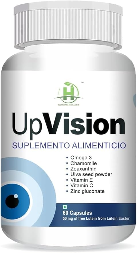 Healthy Upvision Eye Care Supplemnt for Eye Health with Omega-3 Vitamin E VIT A VIT C Lutein Zeaxanthin VIT B2 Vegetarian 60 Capsules-Pack of 1
