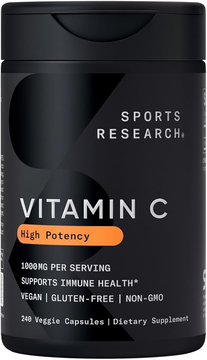 Sports Research® Vegan Supplements Pack - Vegan Omega 3-6-7-9 - 1200 mg of Multi-Spectrum Omega Fatty Acids + D3 + K2 + High Potency Vitamin C