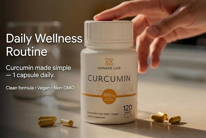 Curcumin Turmeric 360 mg per Serving 120 Capsules with Black Pepper &amp Phytosome Extract | Joint &amp Cellular Support