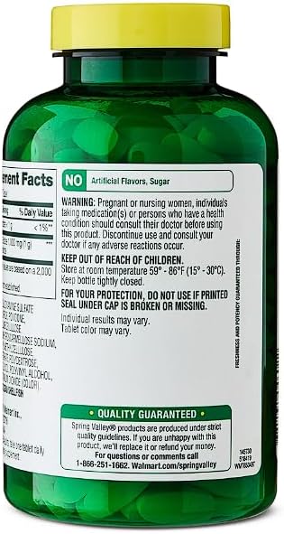 Glucosamine Sulfate Potassium Chloride 1000 mg Spring Valey | Joint Health Support | 200 Tablets + Daily Supplement Tracker Sticker