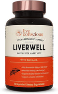 LiverWell Liver Cleanse Rejuvenation Metabolic Support - Liver Supplement for Liver Health w/Highly Bioavailable Milk Thistle Extract N-Acetyl Cysteine Alpha Lipoic Acid Zinc Selenium - 60 Caps
