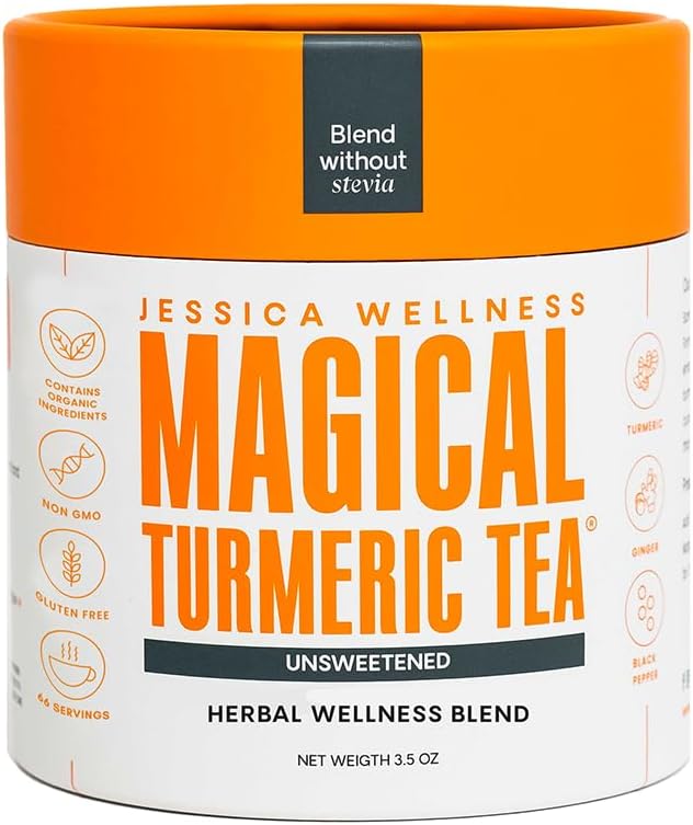JESSICA WELLNESS Magical Turmeric Ginger Tea Black Pepper | Ginger Turmeric Tea Organic Blend | 3.5 oz