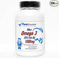 Natural Max Omega 3 EPA Fish Oil 1000mg // 200 Capsules // Pure // by PureControl Supplements.