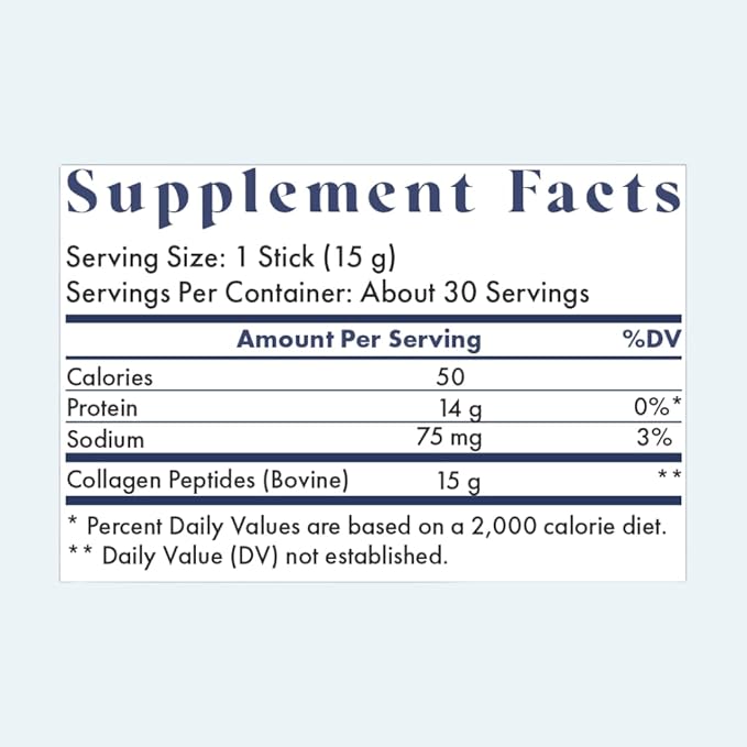 FullWell Unflavored Collagen Peptides Powder Stick Packs - Portable Grass-Fed Bovine Collagen for Skin Health - Tissue Elasticity Support - Pregnancy &amp Breastfeeding-Safe - 30 Count (30 Servings)