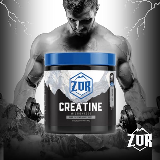 ZOR Micronized Creatine Monohydrate Powder 5000mg – Pure Unflavored Sugar-Free Non-GMO – Supports Muscle Growth Strength Recovery &amp Endurance – 60 Servings