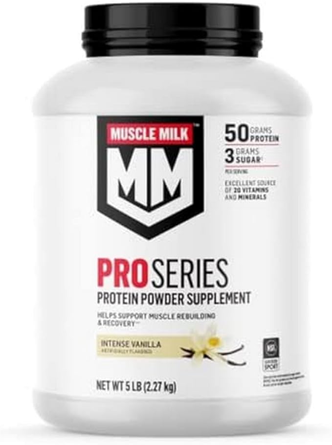 Muscle Milk Pro Series Protein Powder Supplement Knockout Chocolate 5 Pound &amp Pro Series Protein Powder Supplement Intense Vanilla 5 Pound
