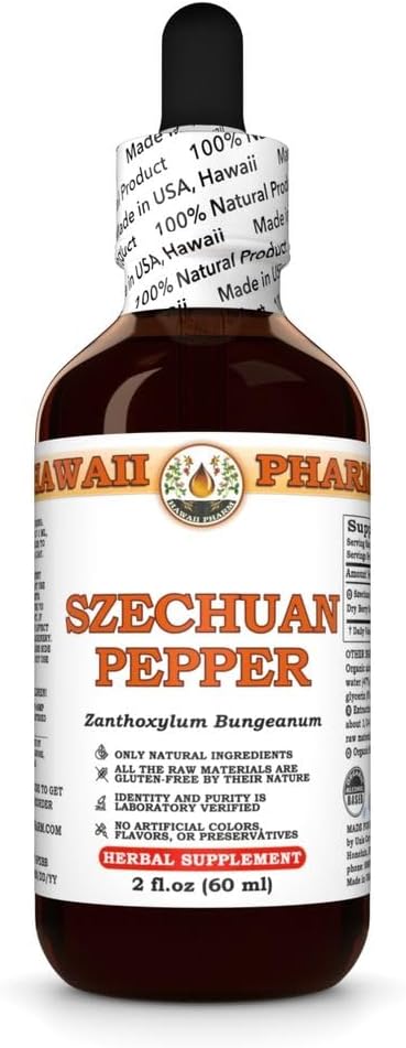 Szechuan Pepper (Zanthoxylum Bungeanum) Dry Berry Husk Tincture All Natural Vegan Pure Liquid Extract - 2 fl.oz