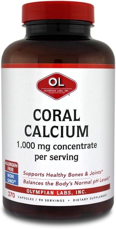 Olympian Labs Coral Calcium | 1g Per Serving | 1000 mg | 270 Capsules Supporting Healthy Bones and Joints