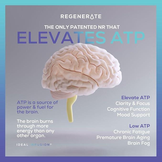 Regenerate Sustained Release Supplement for NAD &amp NR Biosynthesis Boost ATP Elevate NAD+ Increase Glutathione: Cardiovascular Health &amp Muscle Vitality (60 Servings) Vegan - NMN Alernative