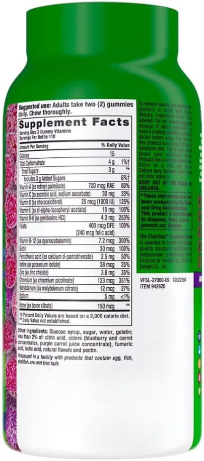 SUREFECT Vital_Fusion_Men's Multivitamin Gummy Vitamins Berry Flavor 14 Nutrients (220 Count (Pack of 1))