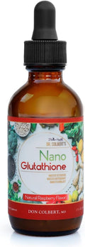 Dr. Colbert MD Nano Reduced L-Glutathione Drops | Raspberry Flavor | by Divine Health | Nanonization | Superior Absorption | Includes Vitamin C | Sugar Free | 60 Day Supply | 60ml