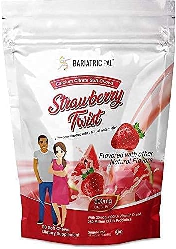 BariatricPal 30-Day Bariatric Vitamin Bundle (Multivitamin ONE 1 per Day! Chewable with 45mg Iron - Orange Citrus and Calcium Citrate Soft Chews 500mg with Probiotics - Strawberry Twist)