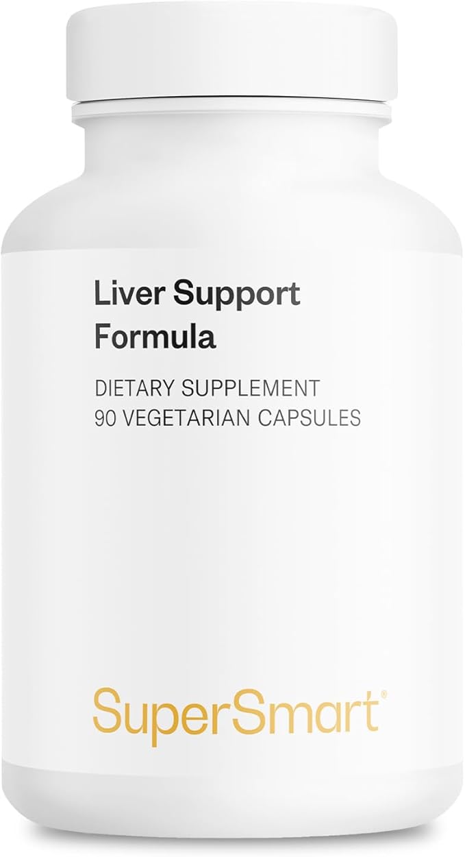 Supersmart - Liver Support Formula - with Extract of Milk Thistle Standardized to 80% Silymarin - Ginkgo Biloba &amp N-Acetyl-cysteine - Detox Supplement | Non-GMO &amp Gluten Free - 90 Vegetarian C