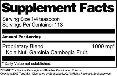 Terravita Garcinia Cambogia and Kola Nut Combination Powder (4 oz ZIN: 516378) - 3 Pack