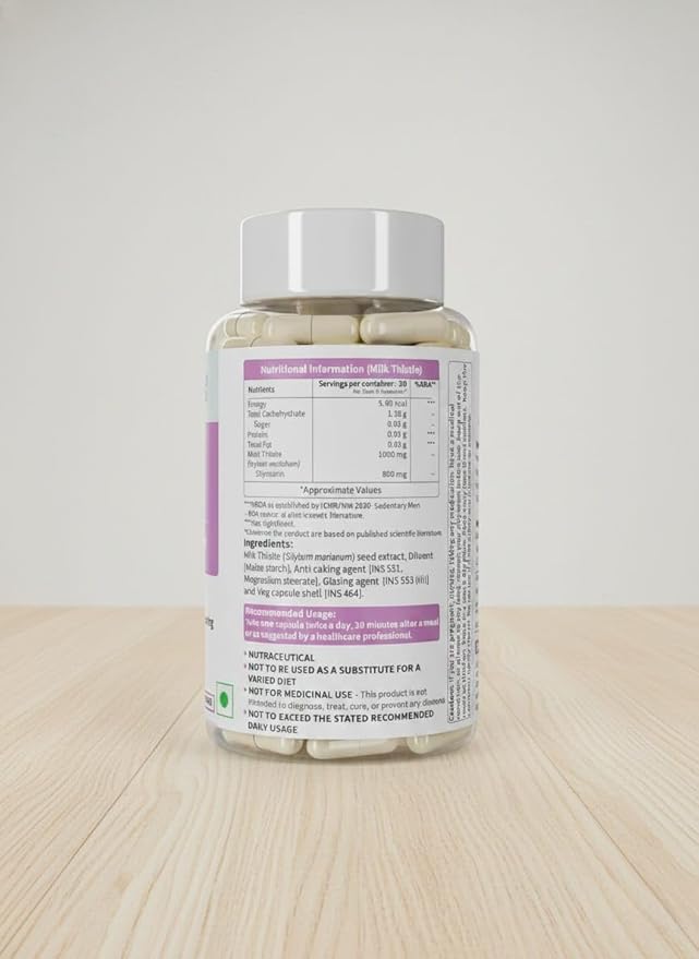 Milk Thistle Supplement with 800 Mg of Silymarin 60 Capsules