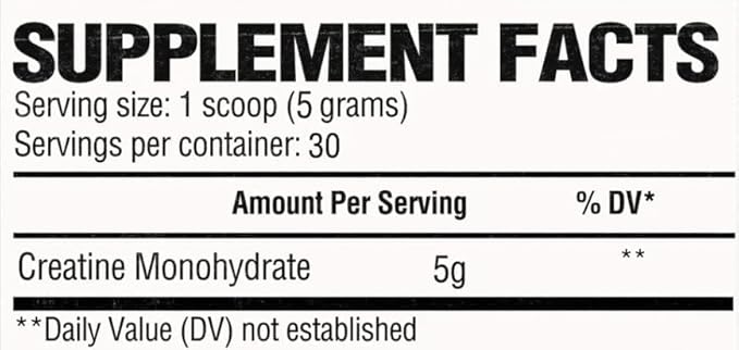 Rawww Creatine Monohydrate 100 Servings Per Container100% Pure Unflavored Powder 510g