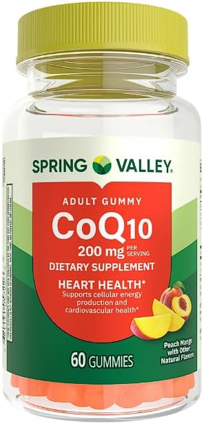 Spring Valley CoQ10 Adult Gummies 200 mg 60 Count + Daily Supplement Tracker Sticker