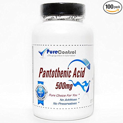 Pantothenic Acid 500mg // 100 Capsules // Pure // by PureControl Supplements