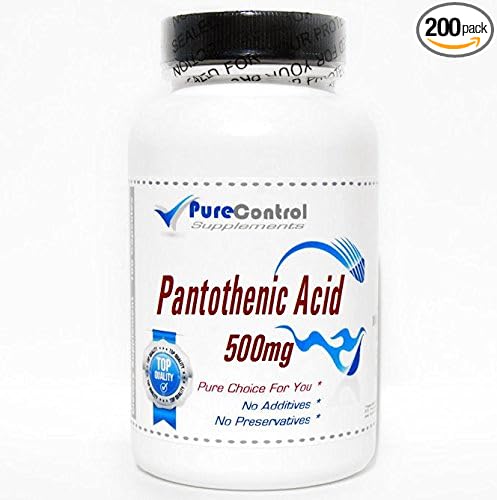 Pantothenic Acid 500mg // 200 Capsules // Pure // by PureControl Supplements