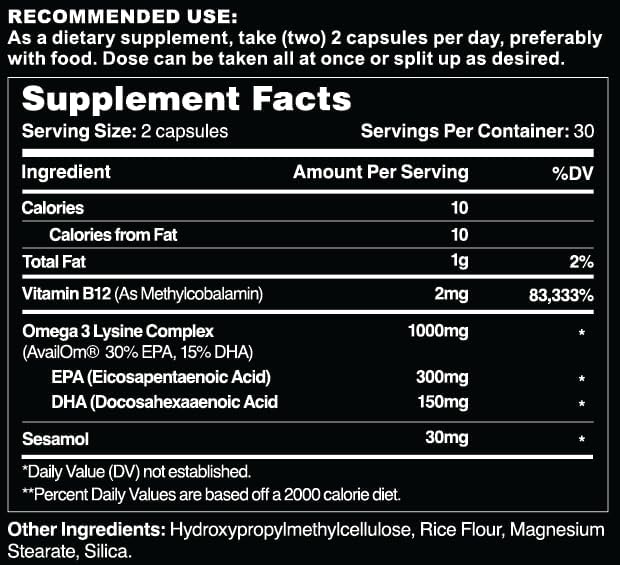Leviathan Fish Oil Omega 3 Capsules | Premium Norwegian Omega 3 Fish Oil for Heart Brain &amp Immune Support | Superior Absorption Triple Strength Fish Oil Supplements - Free Form EPA &amp DHA