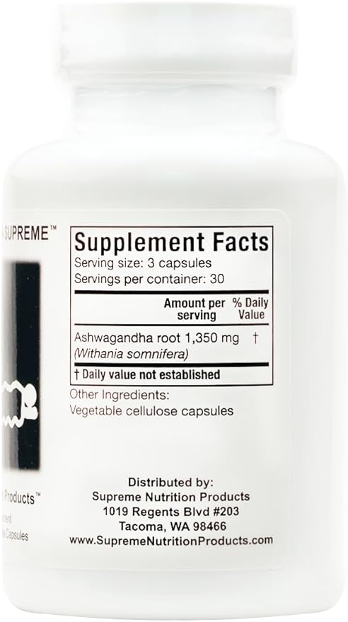 Supreme Nutrition Ashwagandha Supreme 90 Pure Ashwagandha Vegetarian Capsules