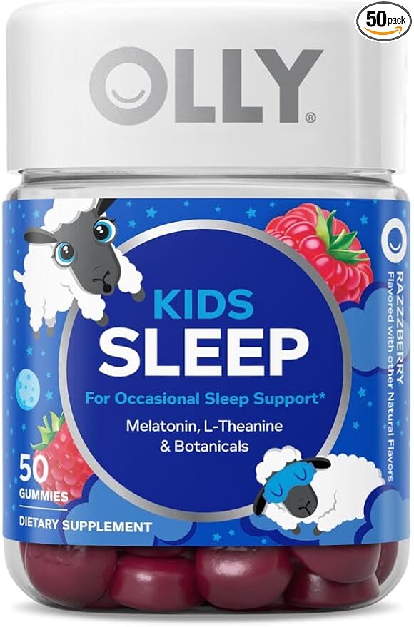 OLLY Kids Sleep Gummy Melatonin L-Theanine Chamomile 60 &amp 50 Count