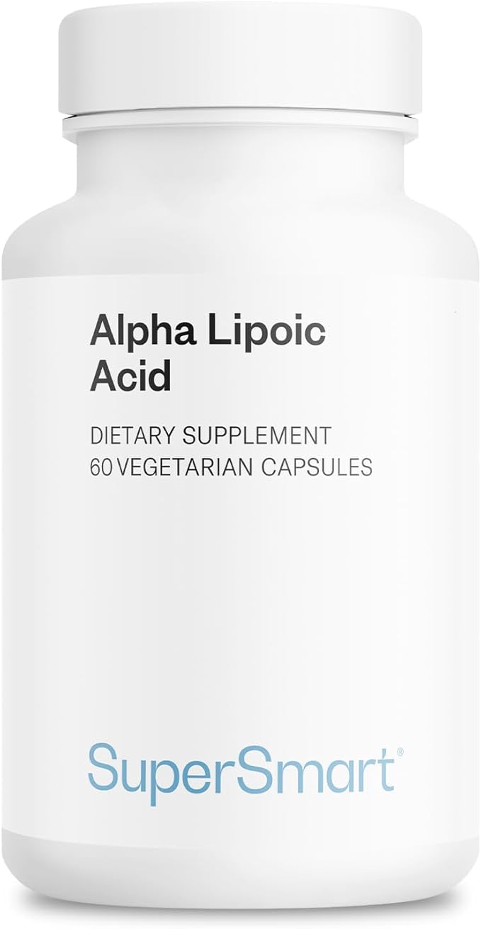 Supersmart - Alpha Lipoic Acid 500mg per Day - High Potency Universal Antioxidant - ALA Supplement | Non-GMO &amp Gluten Free - 60 Vegetarian Capsules