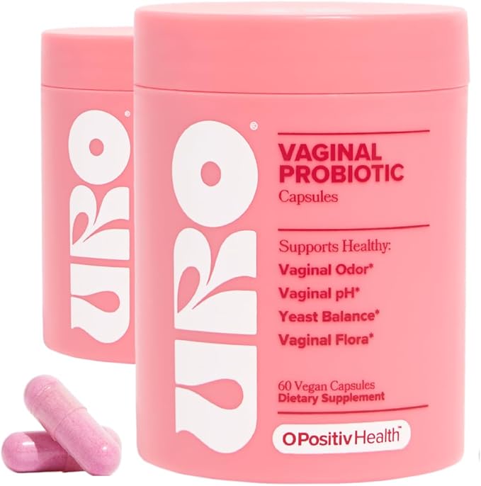 O Positiv URO Vaginal Probiotics for Women pH Balance with Prebiotics &amp Lactobacillus Probiotic Blend - Vaginal Health Supplement - Promote Healthy Vaginal Odor &amp Vaginal Flora 60 Count (Pack