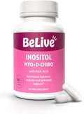 BeLive Myo-Inositol &amp D-Chiro Inositol Capsules - 90Ct I Inositol Supplement with Folic Acid Supplements for Woman Optimal 40:1 Ratio (1)