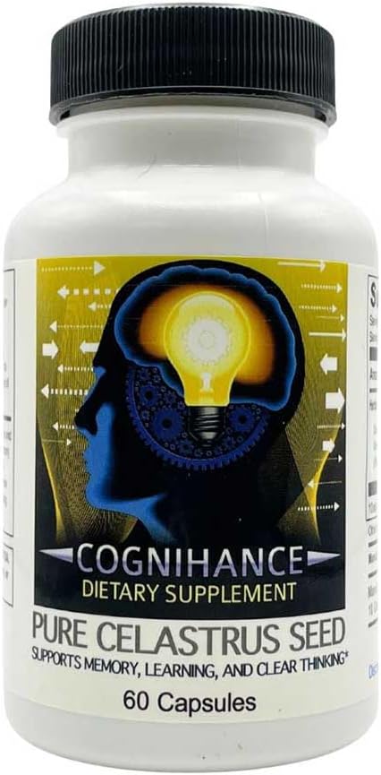 Cognihance Herbal Blend Capsules – Gingko Biloba &amp Celastrus Seed | Plant-Based Wellness &amp Focus Support | 120 Count