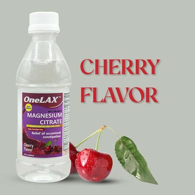 Magnesium Citrate Cherry Flavour 5PACK 10fl.oz Relief of Occasional Constipation OneLAX by Akron pharma
