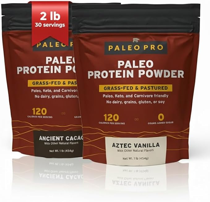 Paleo Pro 26G Beef Protein Powder - Pack of 2-30 Days Supply - Grass Fed Protein Powder Isolate - Pure Animal Based Pastured | Dairy &amp Gluten Free Natural &amp Clean Proteins for Paleo &amp Ket