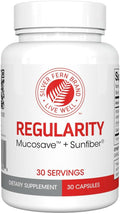 Silver Fern Regularity Digestive Supplement Capsules Brand - 1 Bottle = 30 Capsules = 30 Day Supply - Mucosave FG (Prickly Pear Polysaccharides &amp Olive Leaf Polyphenols) &amp SunFiber