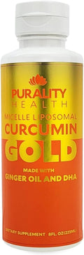 PURALITY HEALTH Curcumin Gold from Turmeric with Ginger Oil &amp DHA Omega-3s Micelle Liposomal Enhanced Absorption Joint Health 15 Day Supply