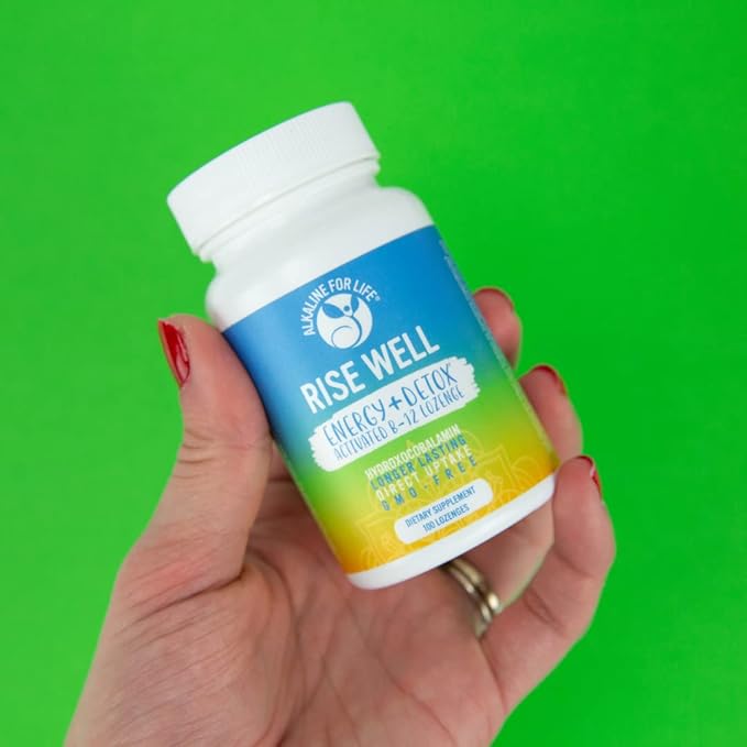 Alkaline for Life Rise Well Vitamin B12 - Vegan B12 - B12 Vitamins and Energy Supplements - Fast Acting B12 Sublingual 2000 mcg of B 12 Vitamin in Longer Lasting Form Than Methylcobalamin B12