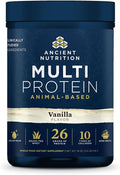 Ancient Nutrition Multi Protein Animal Based Powder 26g Protein Grass Fed Whey Bone Broth Collagen Peptides Colostrum &amp Probiotics Supports Joint &amp Gut Health Vanilla 15 Servings