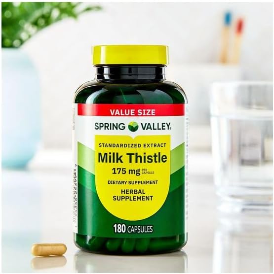 Standardized Extract Milk Thistle Supplement 175 mg 180 Count Value Size