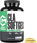 Crazy Muscle CLA 1000mg Conjugated Linoleic Acid Fat Burner for Weight Management &amp Muscle Definition High Potency Keto-Friendly Non-Stimulant CLA Supplement Non-GMO 120 Serving Softgels