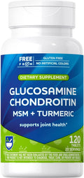 Rite Aid Gluco Chon MSM + Turmeric Tablets 120 Count with Collegen Supports Healthy Cartilage Protects Joints and Bones Antioxidant Formula