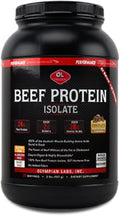 Olympian Labs Beef Protein Isolate Powder 24g Protein BST Free 2 Grams BCAA's Muscle Building Amino Acids 32 Ounces Flavored with Real Chocolate