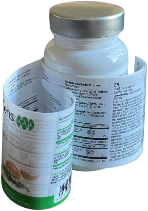 Tiens Zinc Supplement - 60 Zinc Vitamin Capsules for Healthy Hair Skin Nails Vision Fertility &amp Immune System - Essential Zinc Tablets with Natural Ingredients